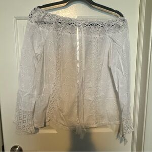 White Lace Off-Shoulder Top